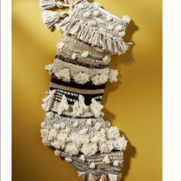 Anthropologie All Roads Textured Christmas  Stocking - Picture 3 of 4